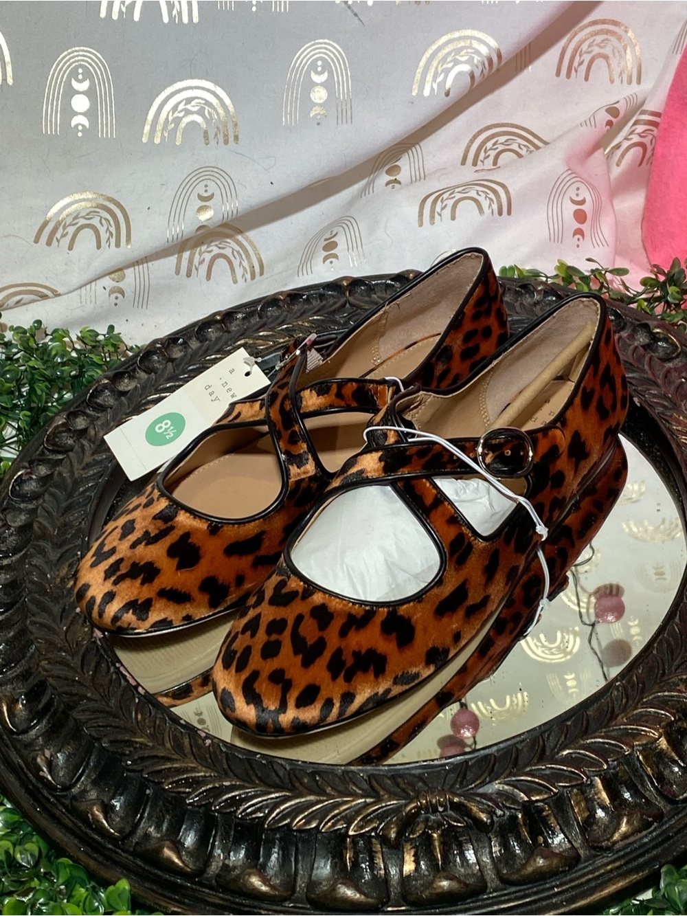 a new day Leopard Print Mary Jane Flats in Brown and Black
